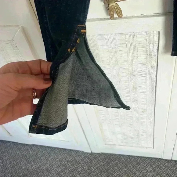 NWT x Anthropologie Pilcro The Split Straight Jeans in Denim Dark sz 27 - Picture 6 of 9